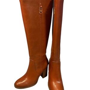 Tommy Hilfiger Ursy Knee High Tall Medium Natural Buckle Boots Womens Size 6